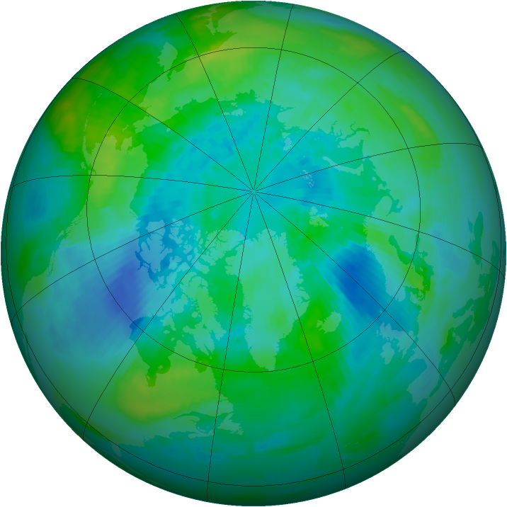 Arctic ozone map for 26 September 1989